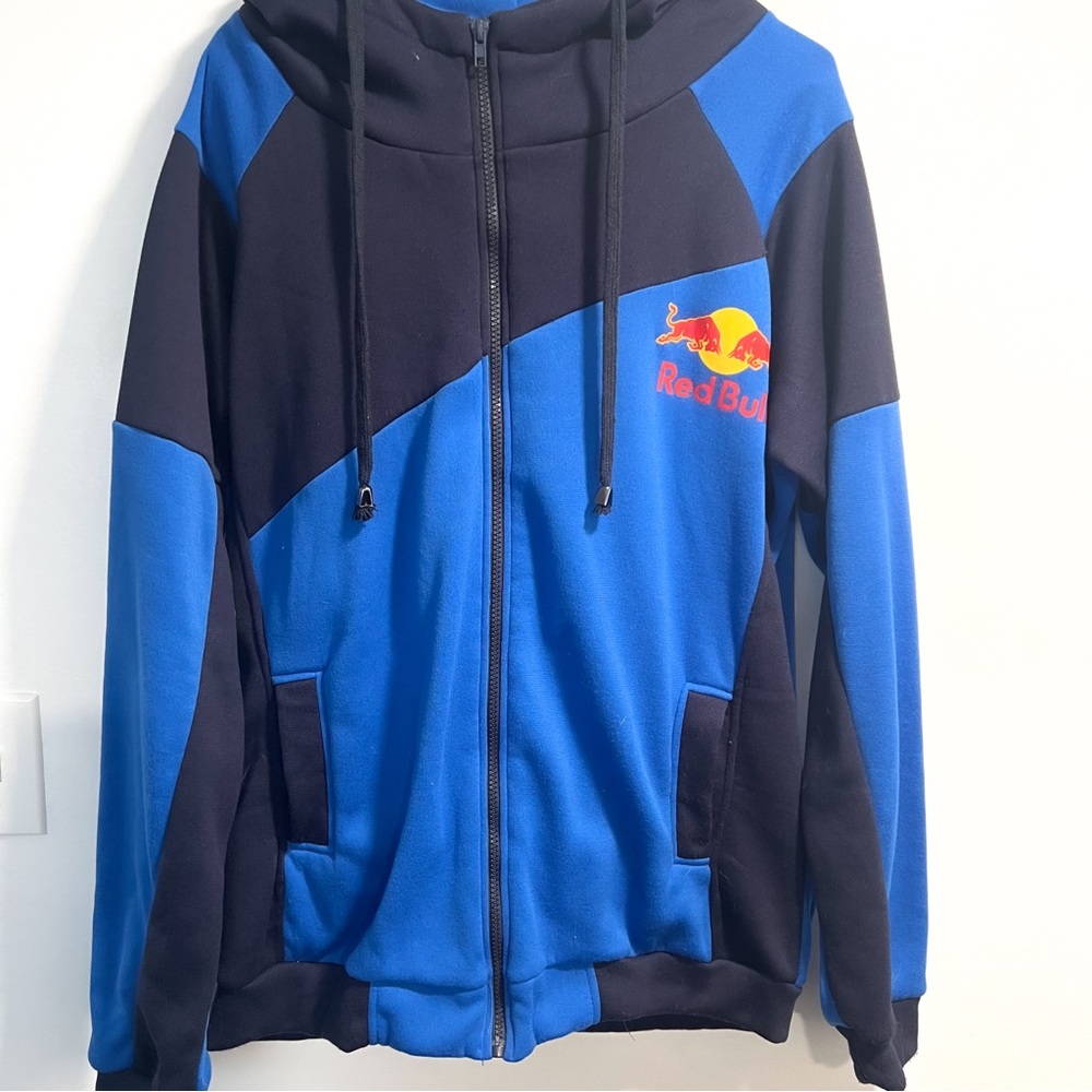 Vintage Blue RedBull Racing Hooded Zip Up Men’s 3XL